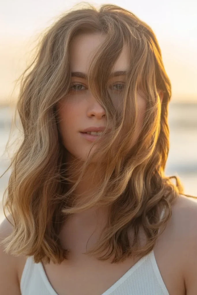 Beachy Long Shag With Waves