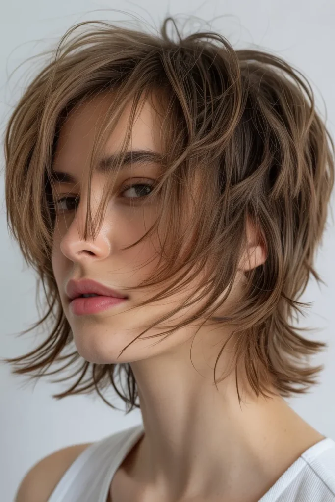 Choppy Layered Shag for Fine Hair