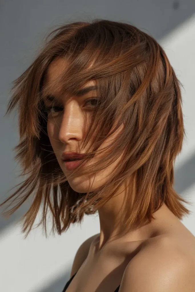 Choppy Lob With Edgy Layers