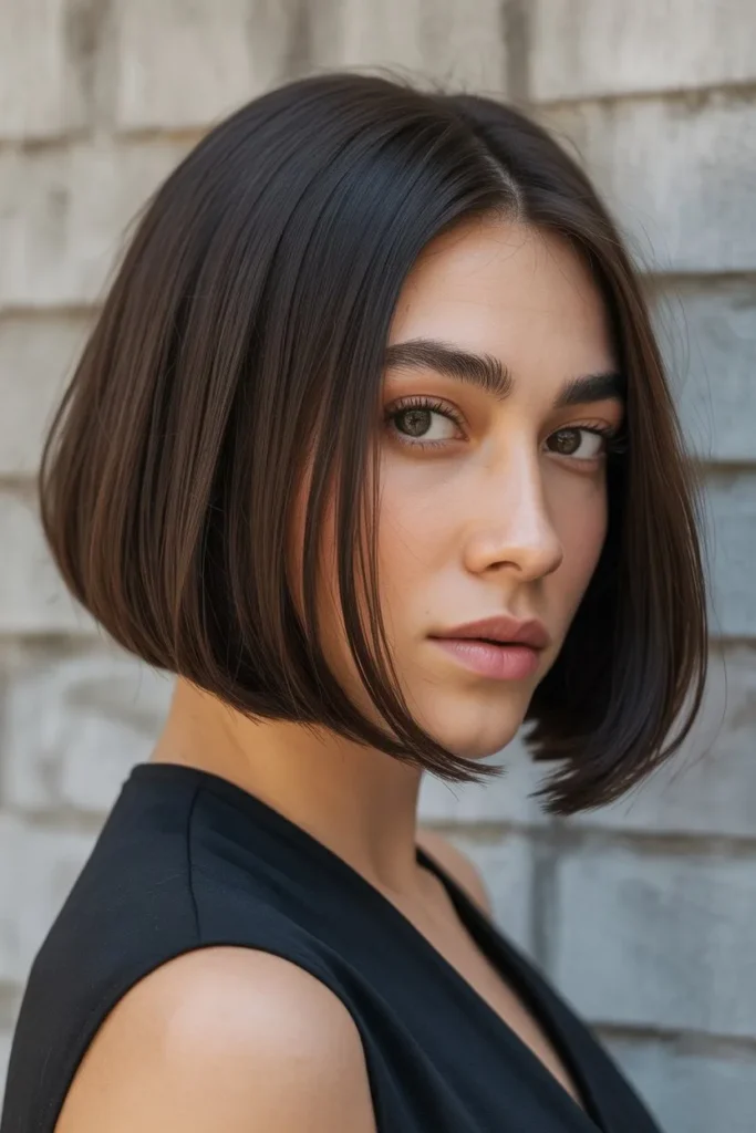 Classic Angled Bob With Sharp A-Line Shape