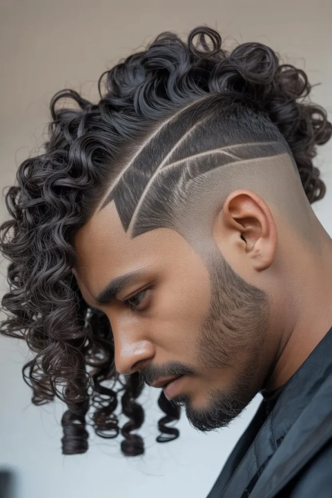 Curly Mohawk Fade