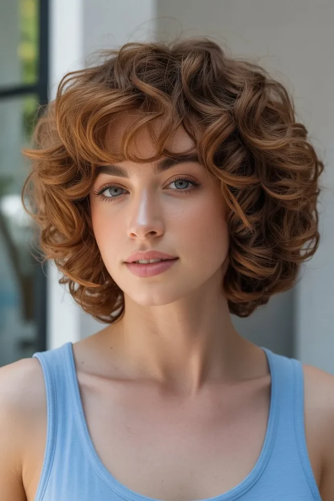Curly Shag With Bangs