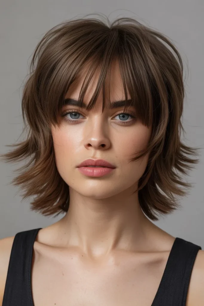 Shag With Blunt Bangs