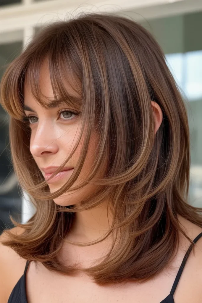 Shoulder Length Cut With Layered Bangs