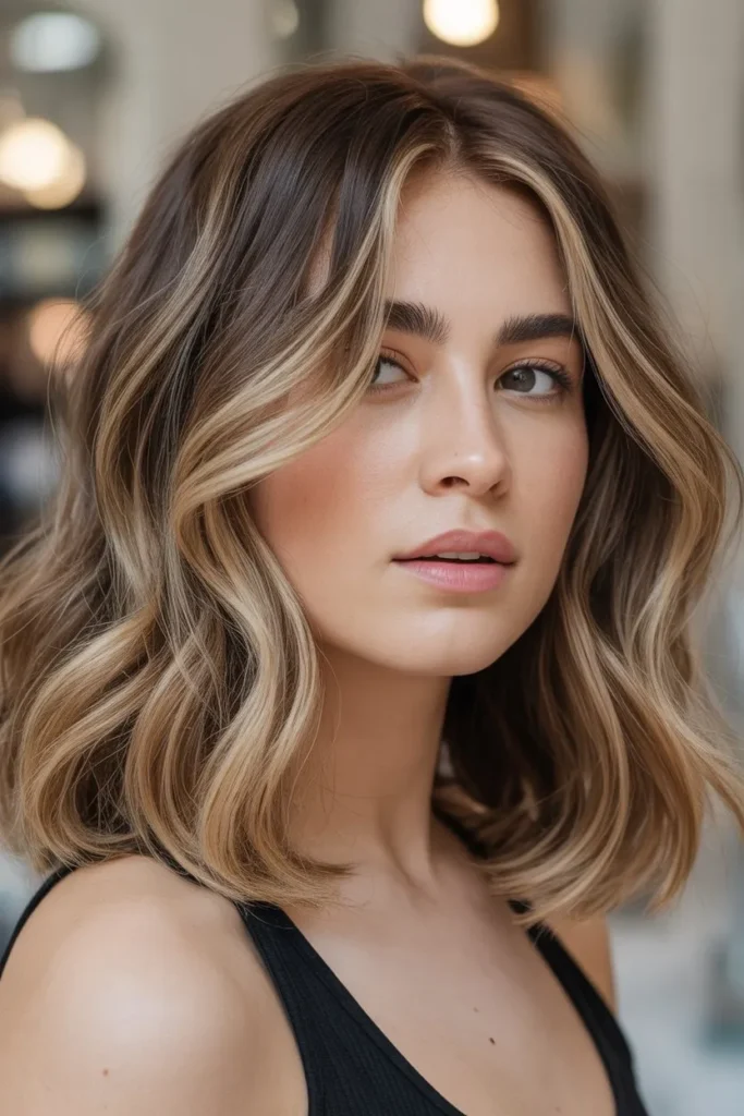 Shoulder Length Hair with Curtain Bangs