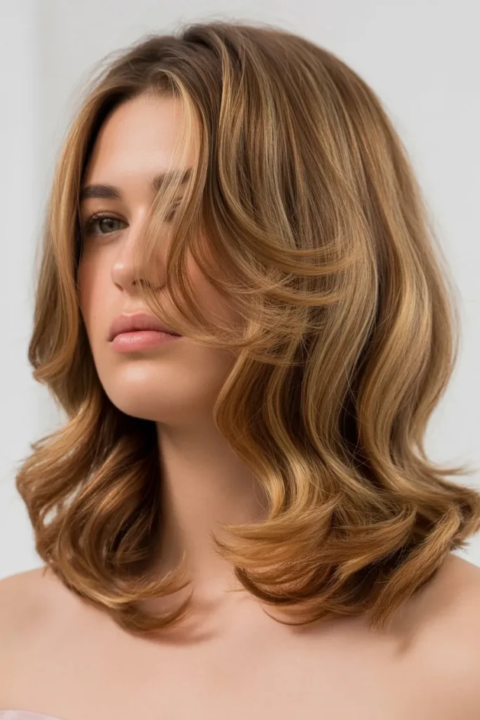Shoulder Length Layers With Subtle Waves