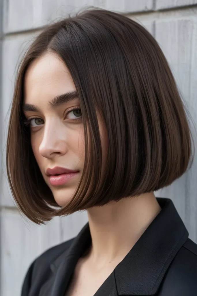 Sleek Chin-Length Bob With Blunt Ends 