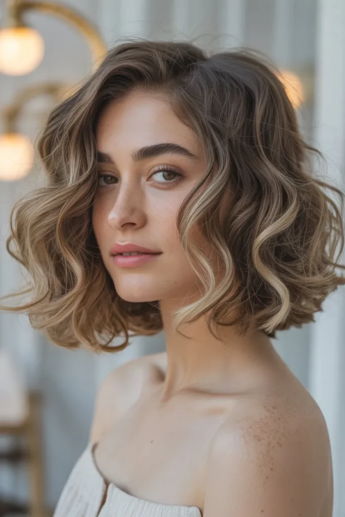 Soft Curled Lob With Face-Framing Layers