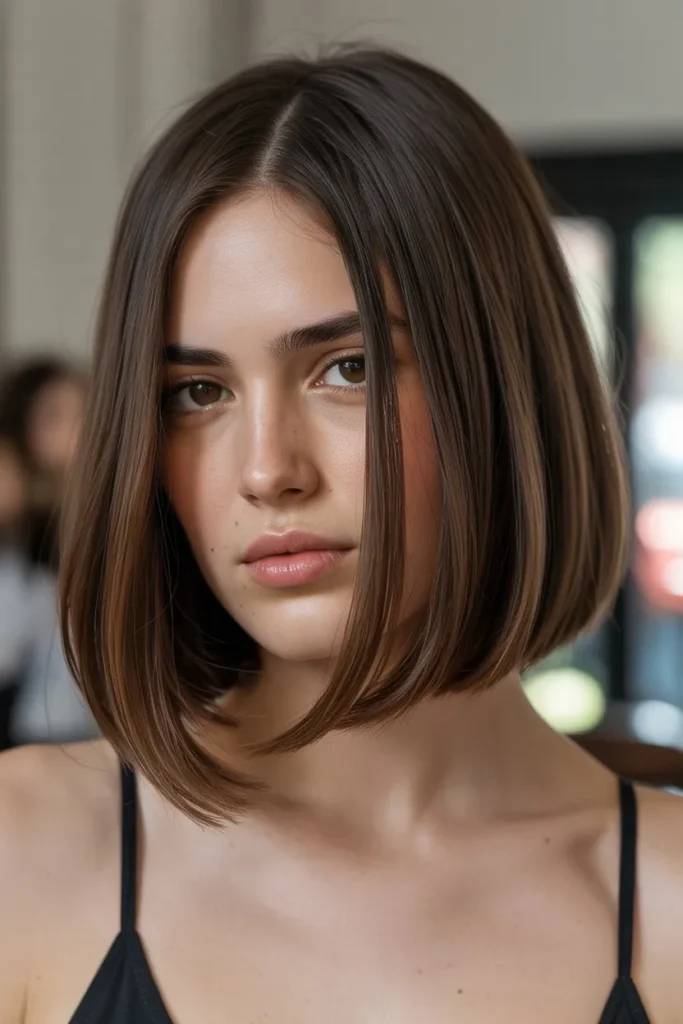 Straight Lob With Subtle Shine