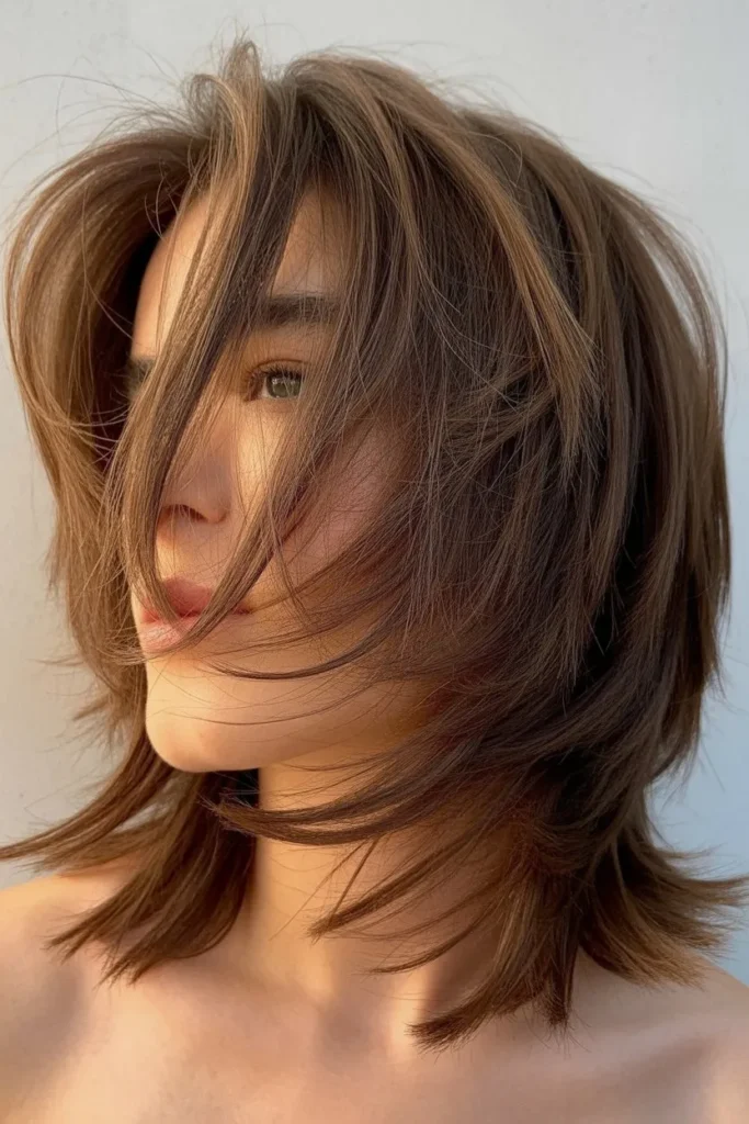 Tousled Shoulder Length Shag