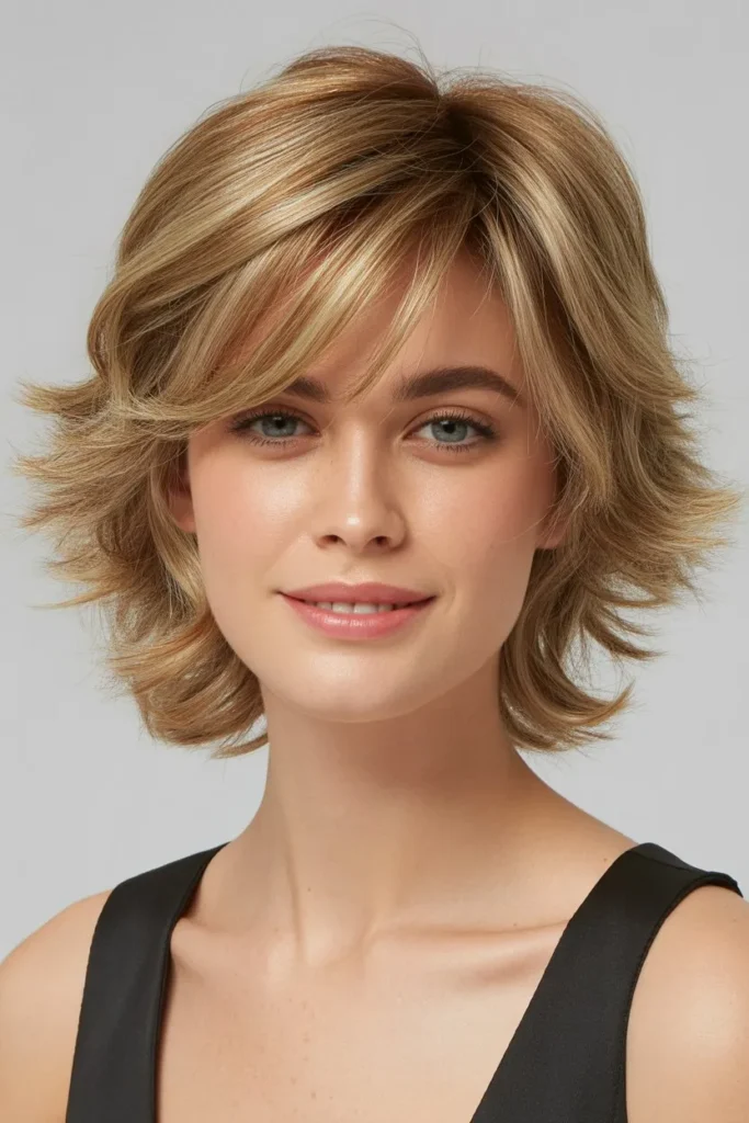 Wispy Layered Shag With Curtain Bangs