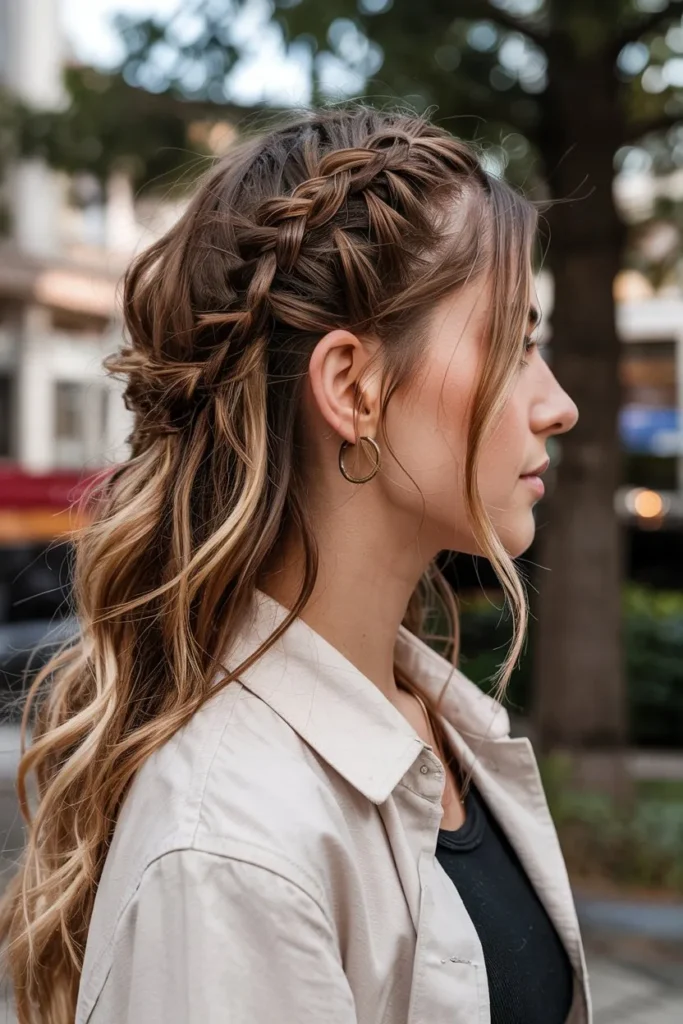 Braided Half Up Style