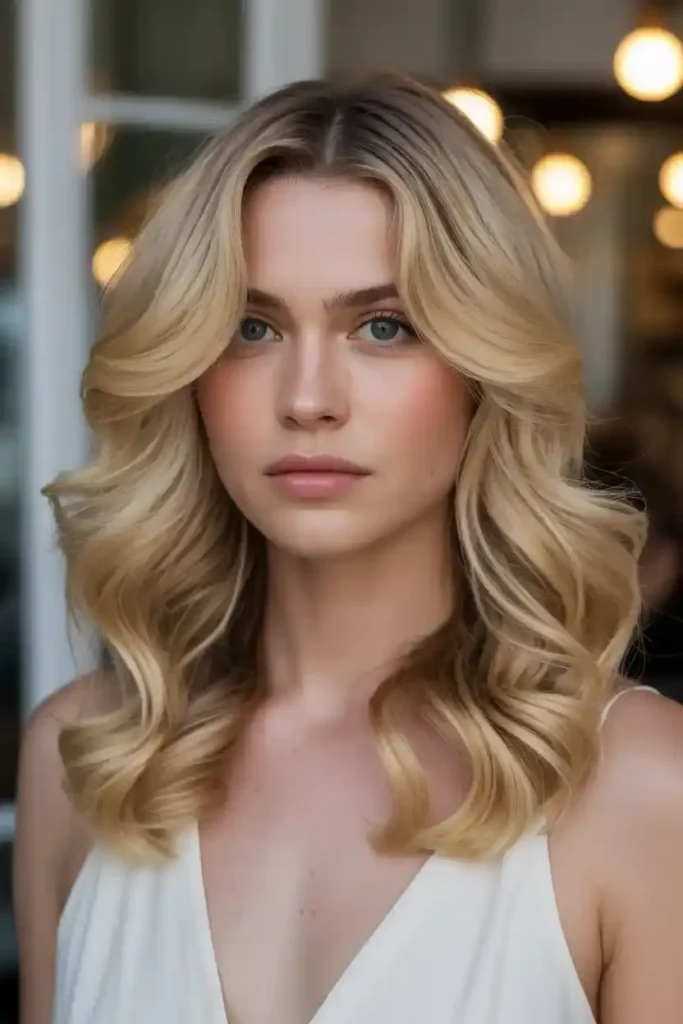 Creamy Blonde with Elegant Waves