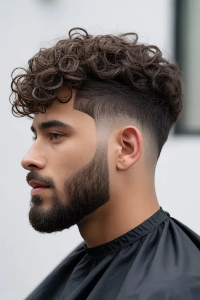Curly Top Fade Style for Definition