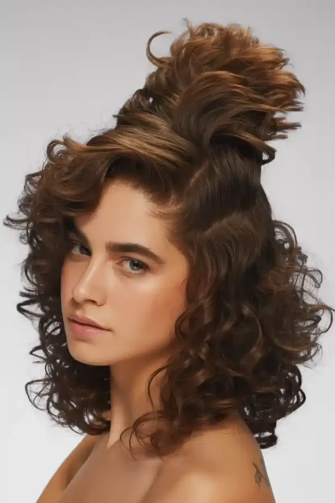 Curly Wolf Cut with Lifted Crown