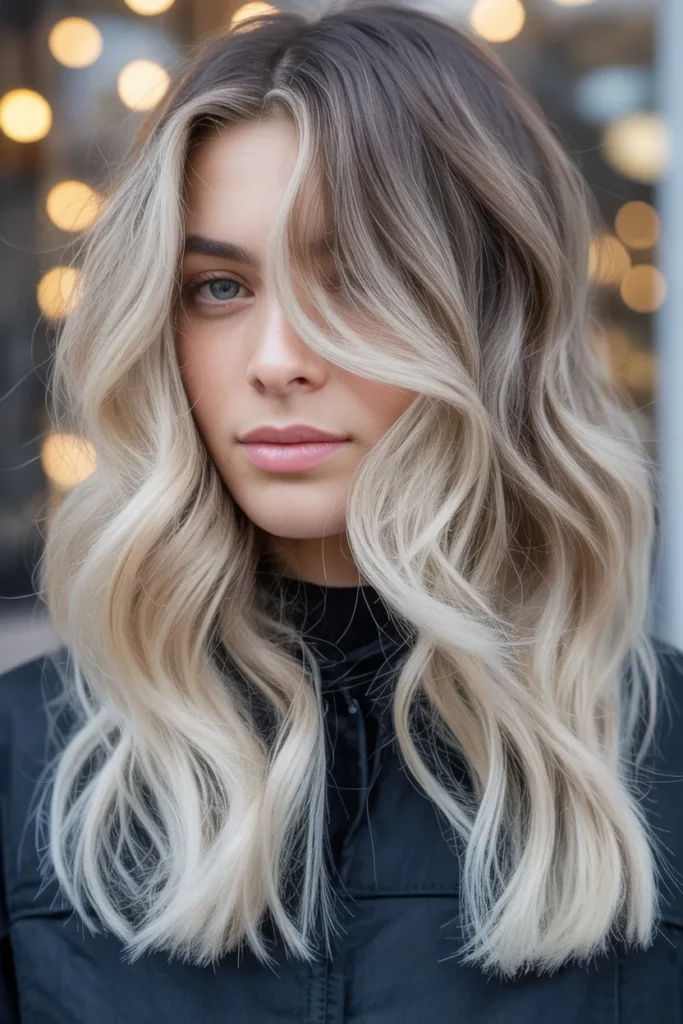 Icy Blonde Balayage Waves