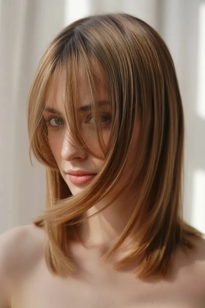 Medium Cut with Side Swept Bangs