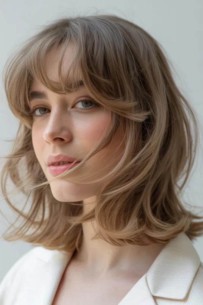 Medium Length Cut with Wispy Bangs