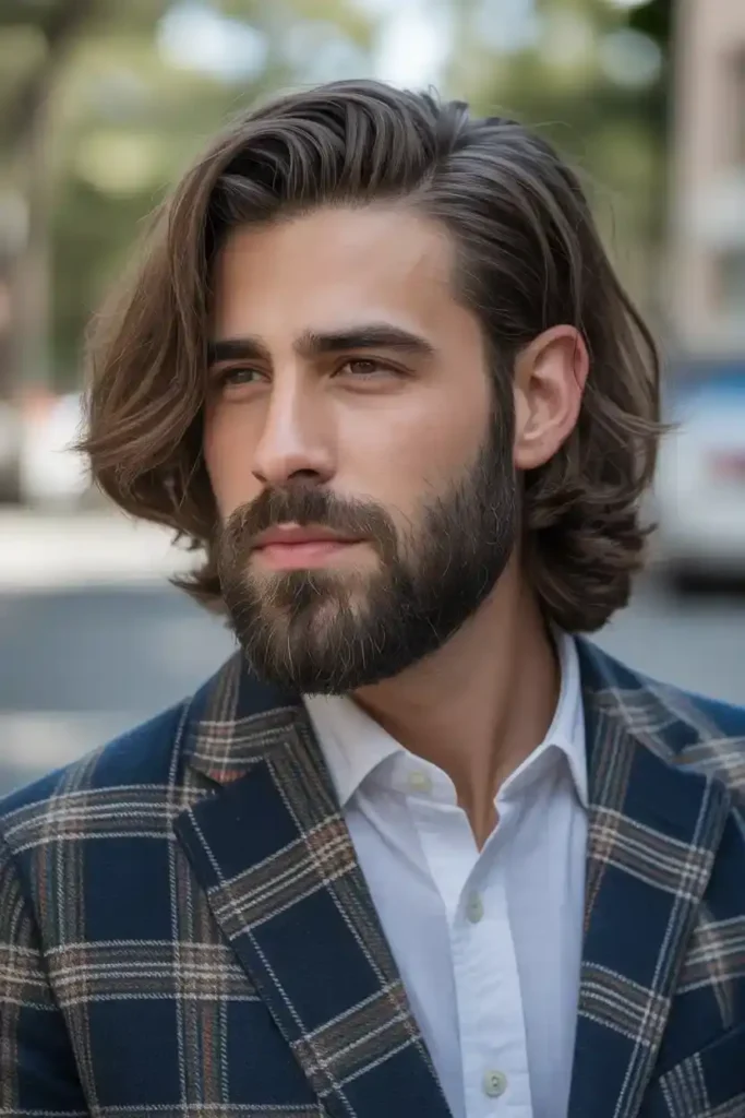 Medium Length Hair with Beard Balance