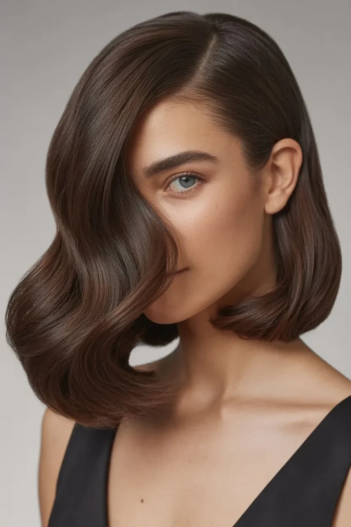 Medium Length Hair with a Deep Side Part