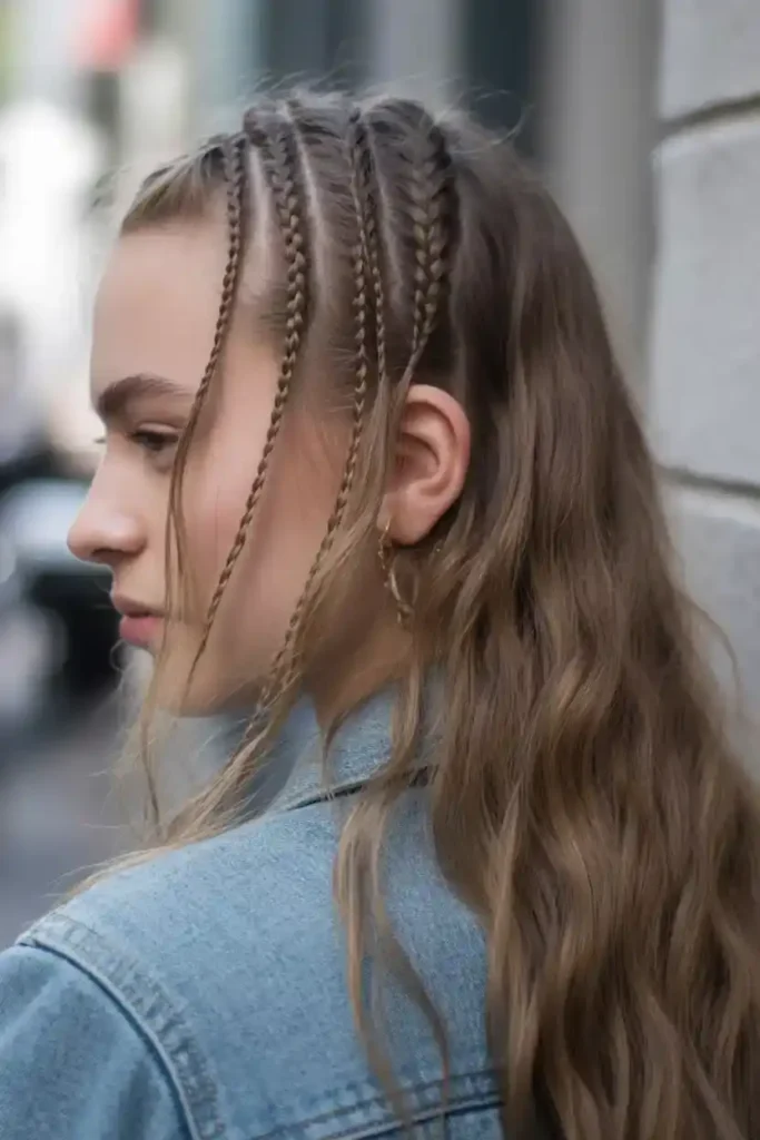 Mini Braids with Loose Hair