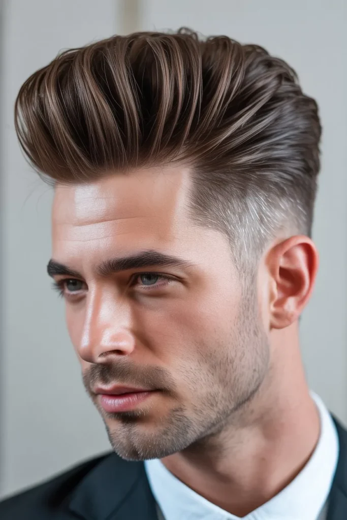 Modern Pompadour Style with Volume