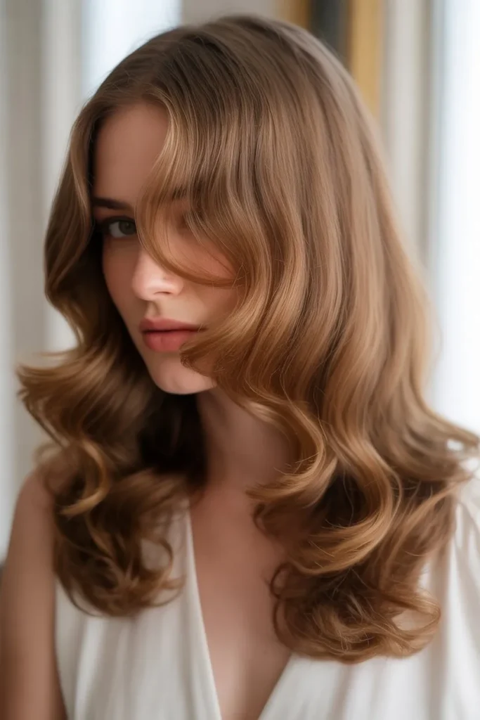 Romantic Wavy Layers With Side Part