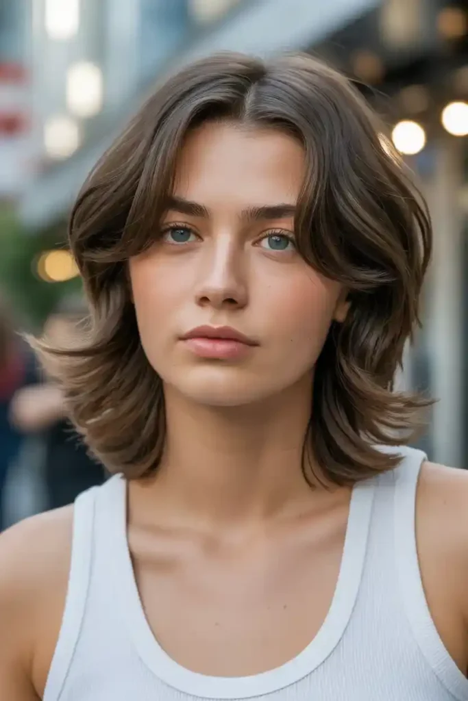 Shag Haircut with Middle Part