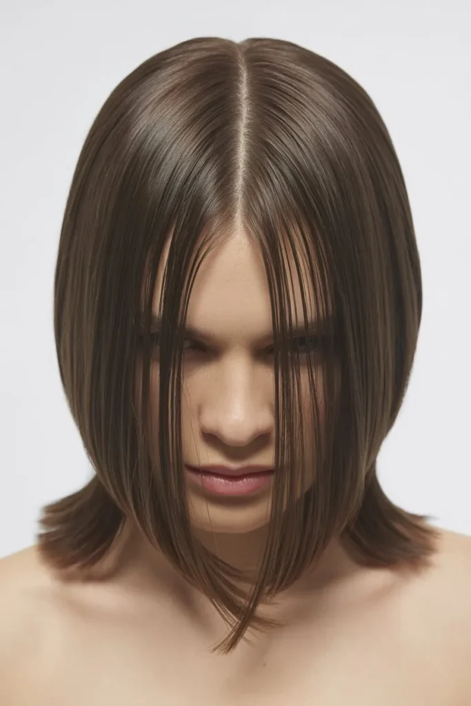 Shoulder Length Cut with Middle Part