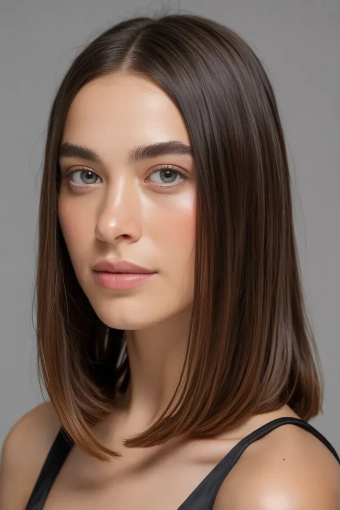 Sleek Medium Length Straight Hair