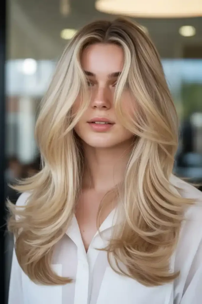 Soft Layered Long Blonde Hair