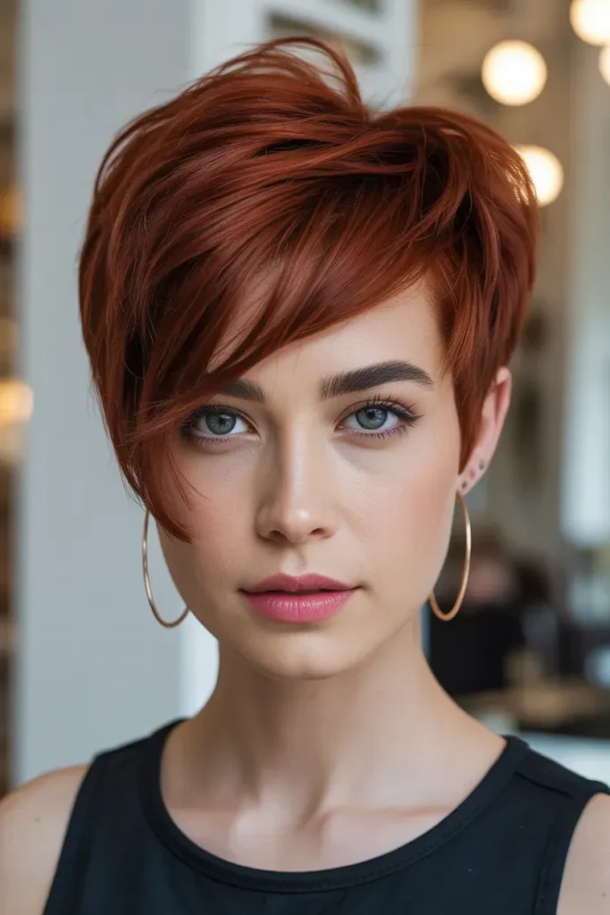 Asymmetrical Pixie Kitty Cut