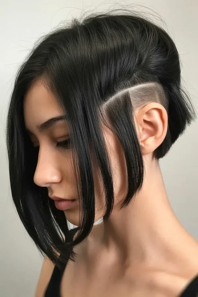 Asymmetrical Undercut Bob