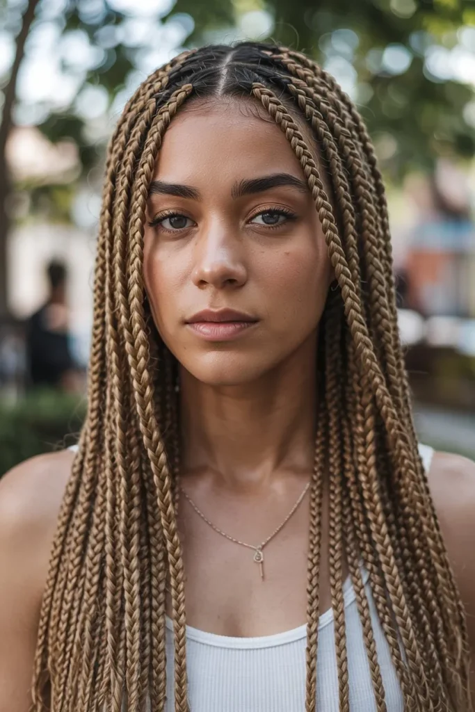 Box Braids on Long Hair