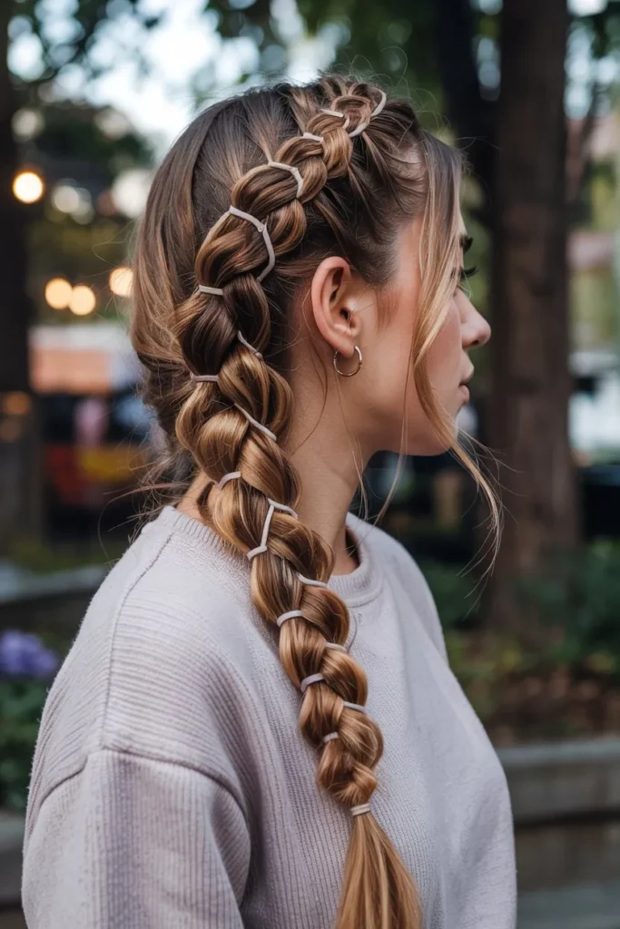 Bubble Braid for Long Hair