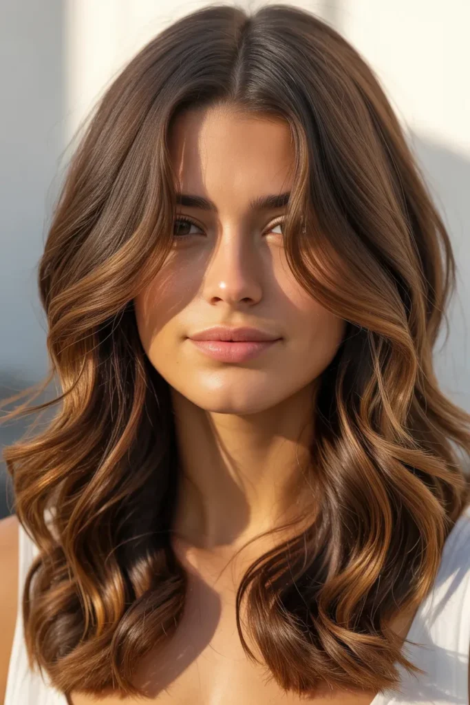 California Brunette with Soft Dimensional Waves