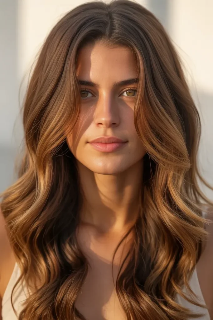 California Brunette with Warm Neutral Highlights