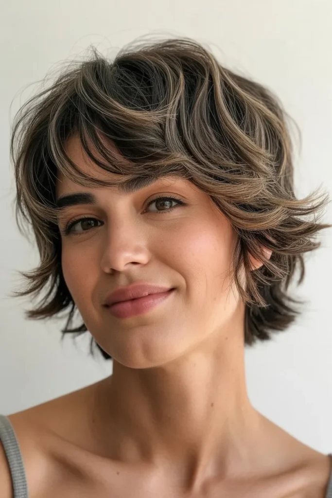 Casual Short Shaggy Hair Look