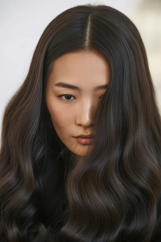 Center Parted Long Hair