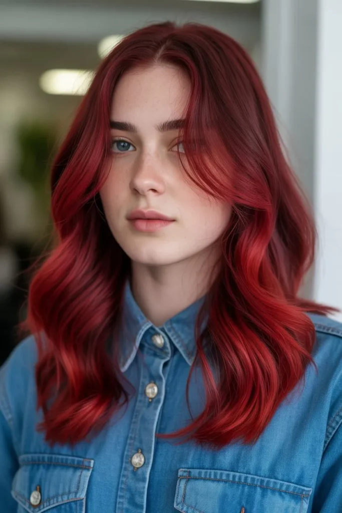 Cherry Red Hair Ombre Style