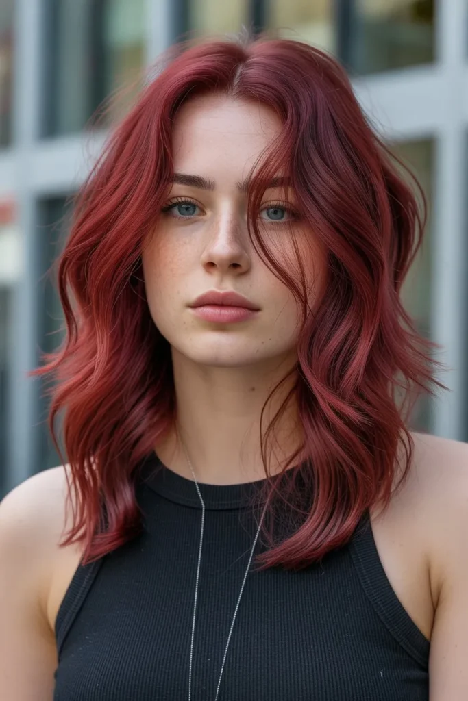 Cherry Red Hair for Medium Length Styles