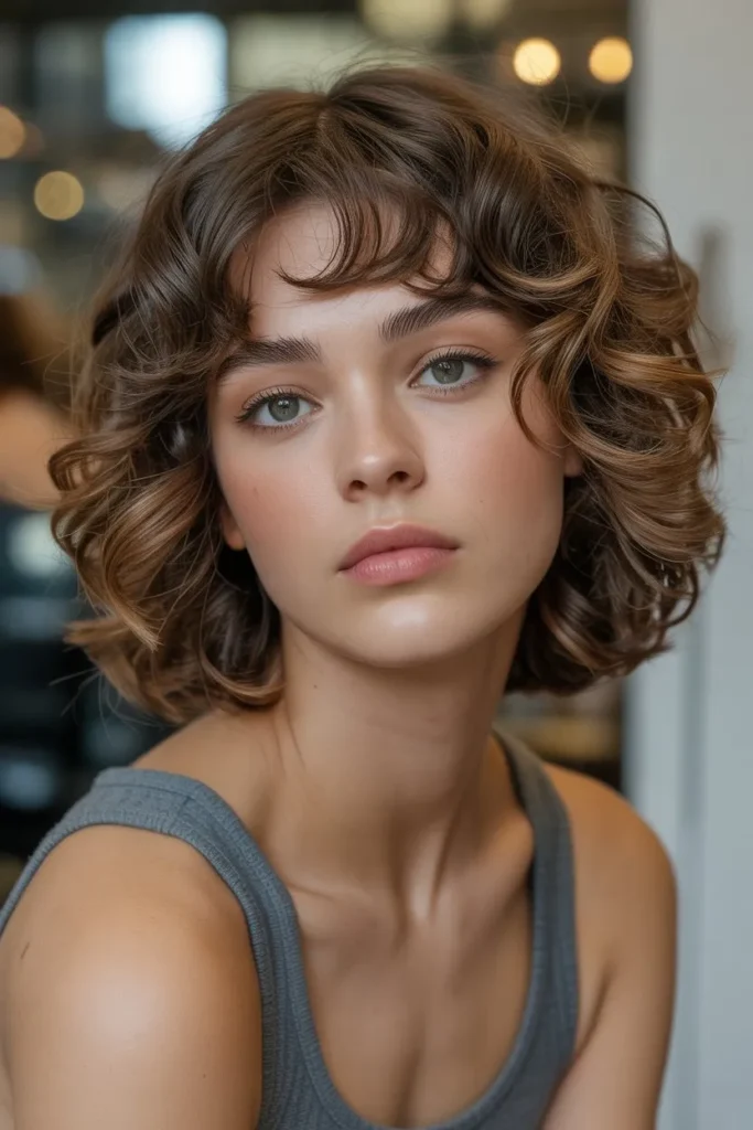 Chic Blunt Cut with Soft Curls