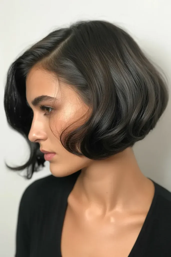 Chic Side Parted Undercut Bob