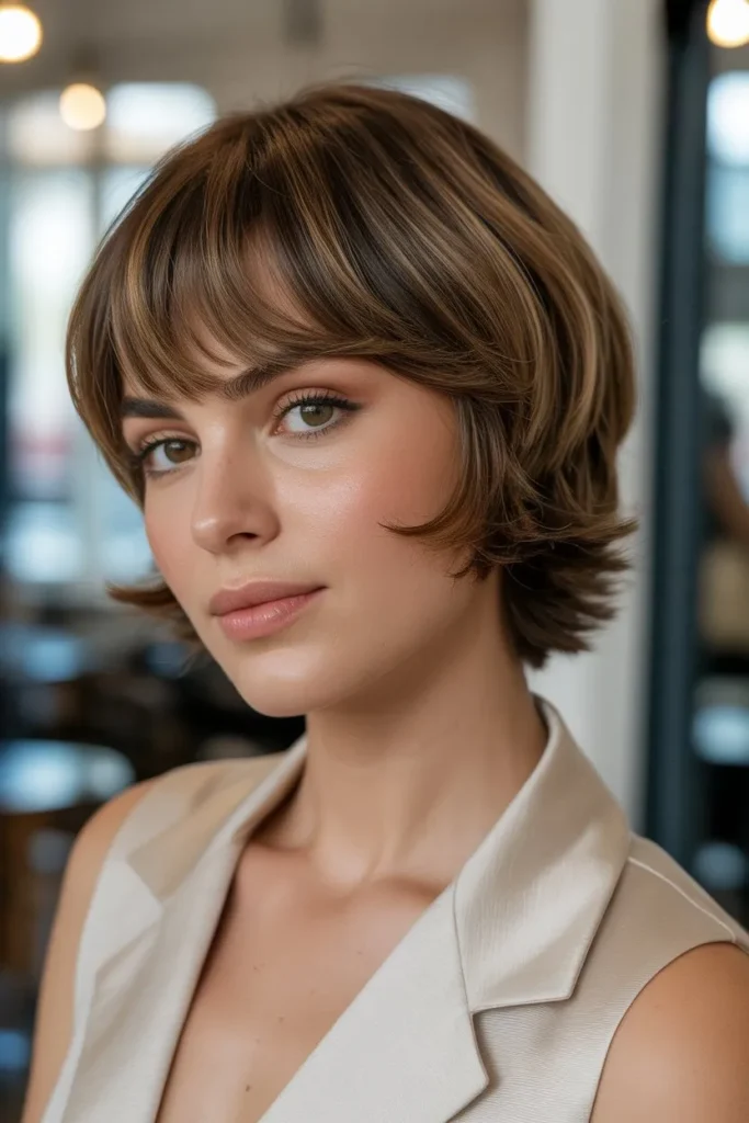 Classic Short Wolf Cut With Curtain Bangs