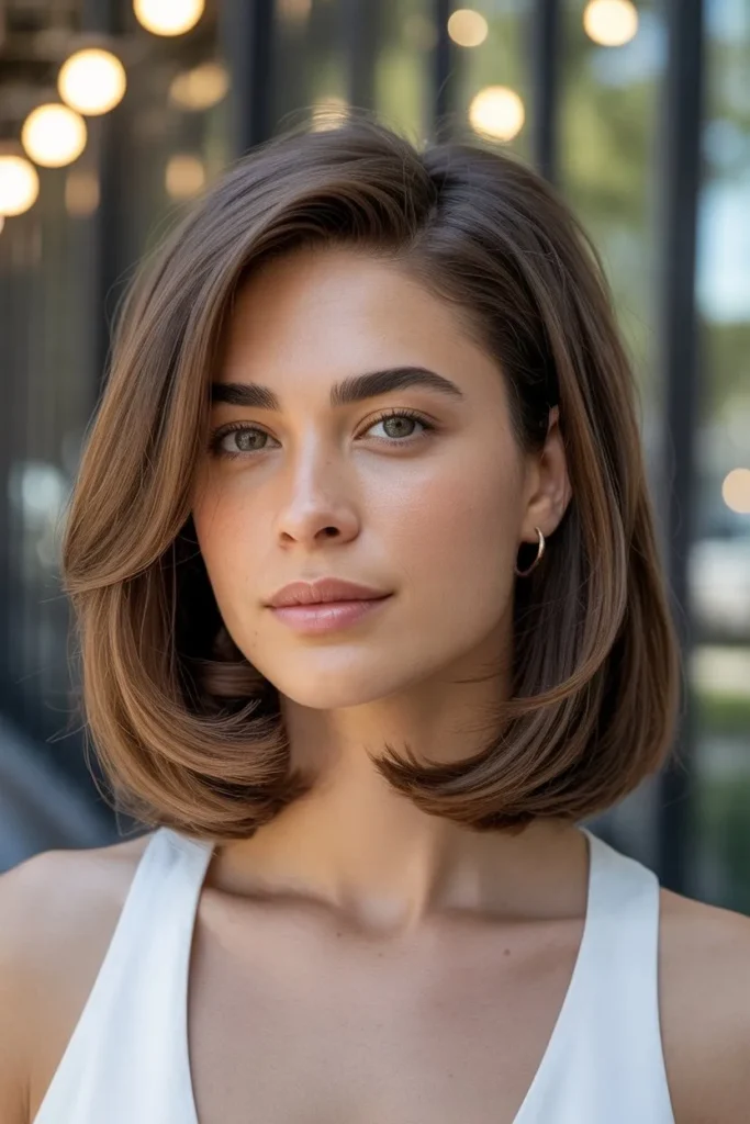 Classic Shoulder Length Haircut With Layers