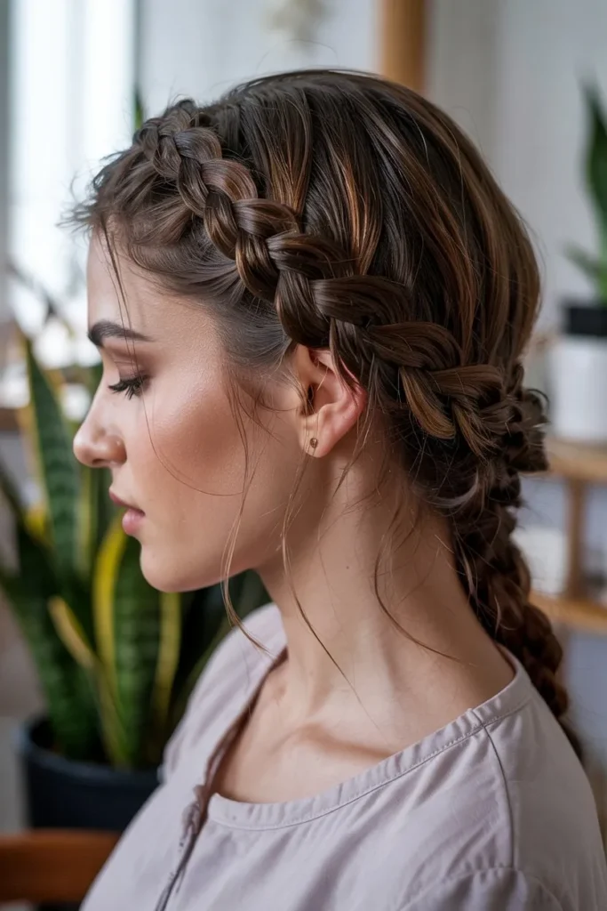 Crown Braid for Long Hair