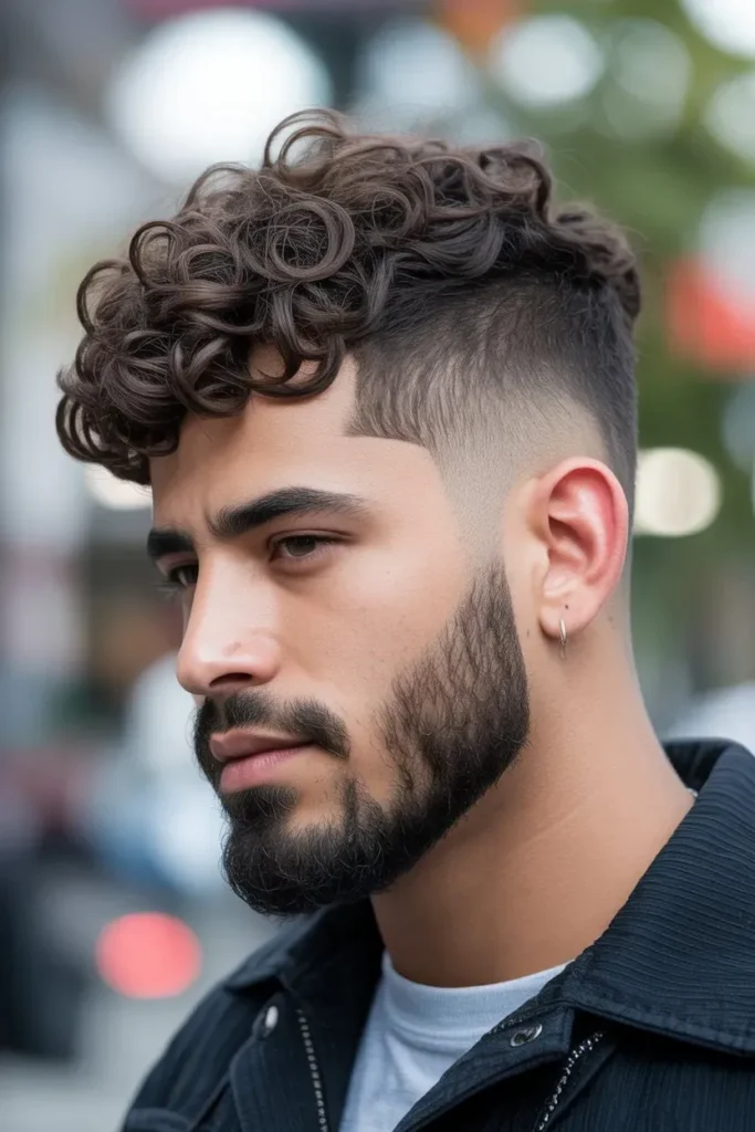 Curly Faded Undercut for Natural Texture