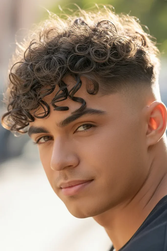 Curly Fringe for a Youthful Edge