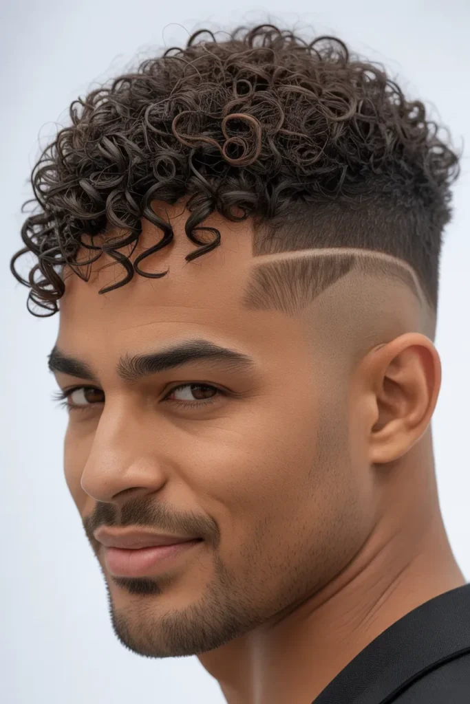Curly Hair with Low Taper Fade