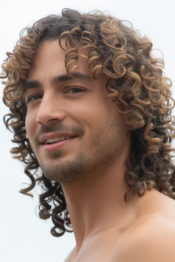 Curly Hair with Natural Parting